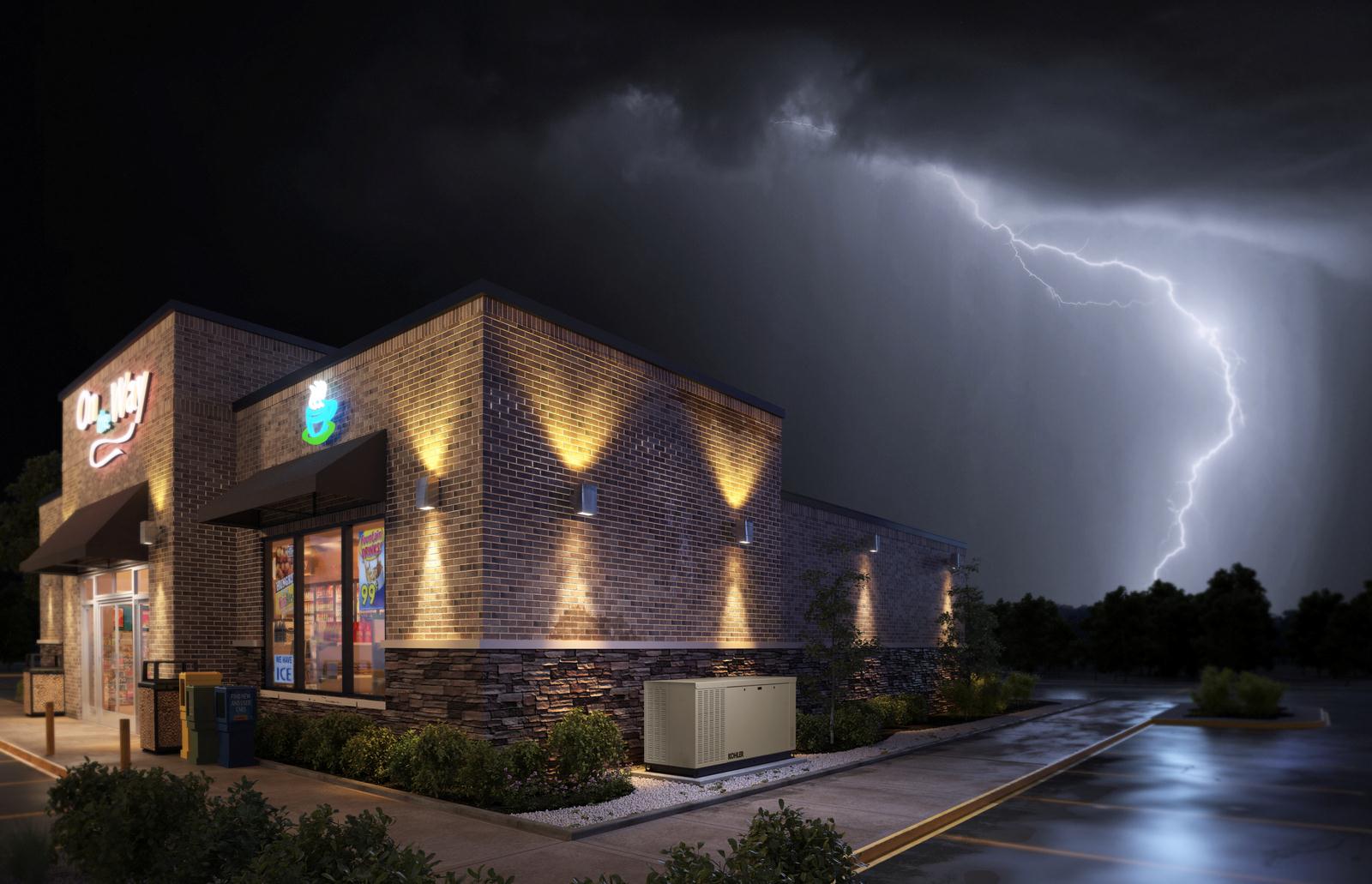 Lightning storm over Office Building